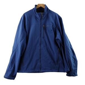 Eddie Bauer Mens 2XL Blue Soft Shell Jacket Full Zip Outdoor Active Wear